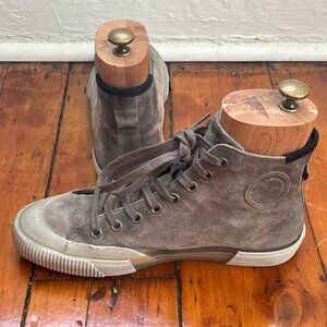AllSaints Men’s Dumont High Top Suede Sneakers - Grey - Size 9.5 - Excellent
